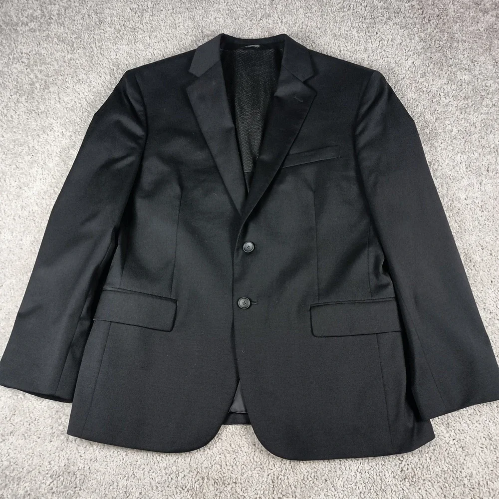 Jos. A. Bank Blazer 42 Short Mens Black Slim Fit Traveler Travel Tech Wool Blend